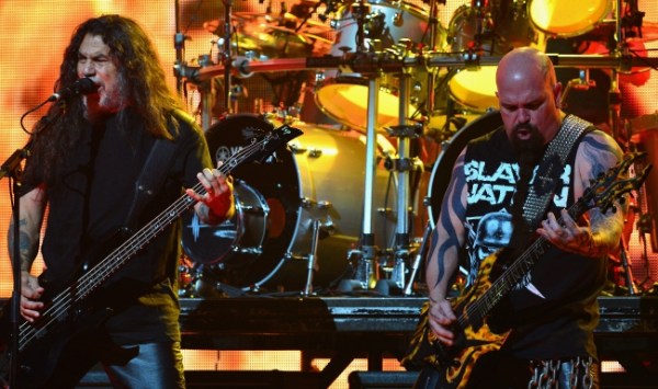 Tom Araya speaks onstage at the 2014 Revolver Golden Gods Awards at Club Nokia on April 23, 2014 in Los Angeles, California.