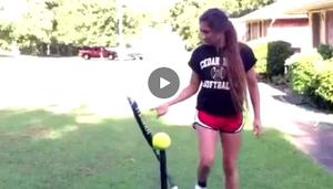 This Softball Player Just Gave Us One Of The Coolest Trick Shots You’ll See