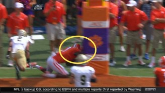 A Clemson Wide Receiver Injured His Neck After Falling Into The Goal Post