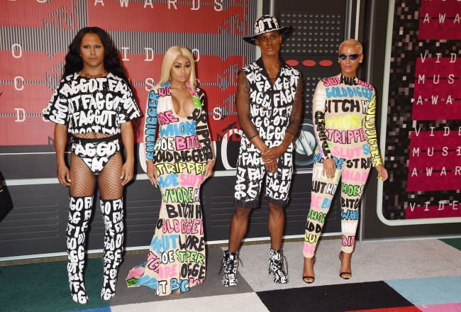 Amber Rose (far right) at the 2015 MTV Video Music Awards