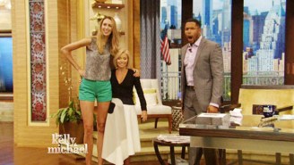 Watch The Model With The Longest Legs In America Stand Next To Kelly Ripa