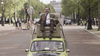 Mr. Bean Celebrated 25 Years By Driving His Mini Cooper Around Buckingham Palace