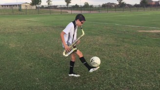 Watch This Suave Youngin’ Juggle A Soccer Ball While Playing The Saxophone