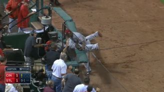 Two Cincinnati Reds Players Found Themselves In An Awkward Position Trying To Catch A Foul Ball