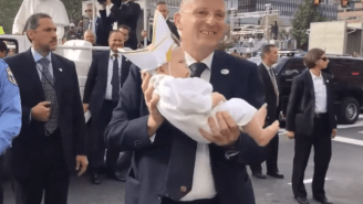 The Pope Started Laughing When He Saw A Baby Dressed Like Him