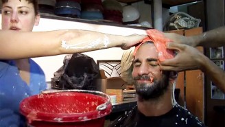 Watch Seth Rollins Get Tortured With Vaseline, Plaster And Orange Goop To Make His Bronze Statue