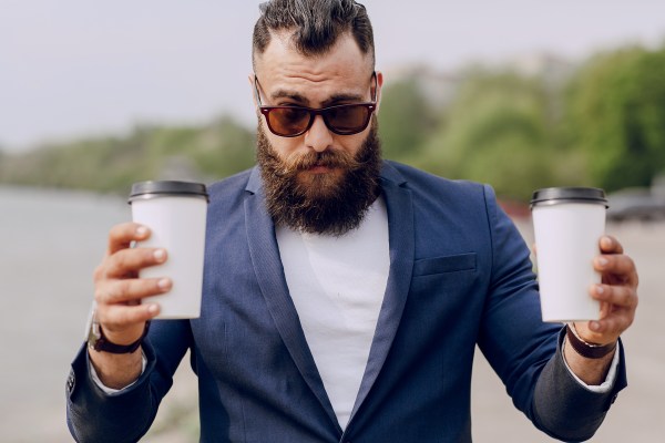 Hipster with coffee