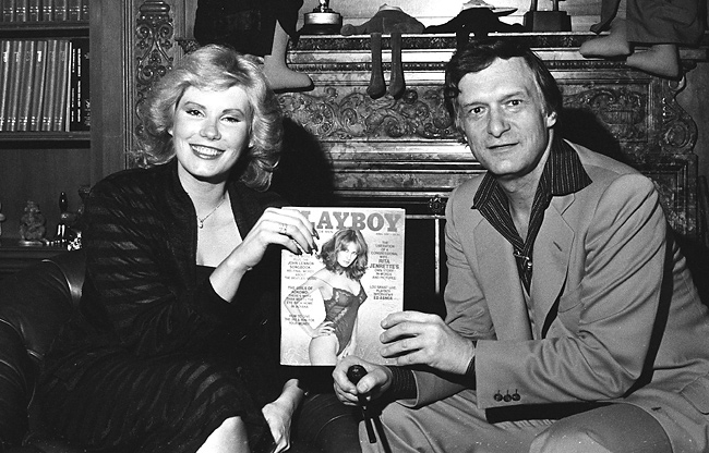 Hugh Hefner, with journalist/Playboy covergirl Rita Jenrette in 1981