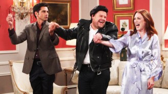 Julianne Moore And John Stamos Had Bad Blood In A Taylor Swift Soap Opera On ‘Corden’