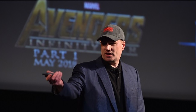 marvel-kevin-feige_Getty-cropped Marvel Studios Fan Event LOS ANGELES, CA - OCTOBER 28: President of Marvel Studios Kevin Feige onstage during Marvel Studios fan event at The El Capitan Theatre on October 28, 2014 in Los Angeles, California. (Photo by Alberto E. Rodriguez/Getty Images for Disney)