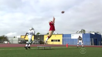 Joe Montana And James Corden Re-Created ‘The Catch,’ And It Didn’t Go So Well