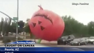 A Giant, Inflatable Jack-O’-Lantern Celebrated Halloween Early By Wreaking Havoc On The Streets Of Arizona