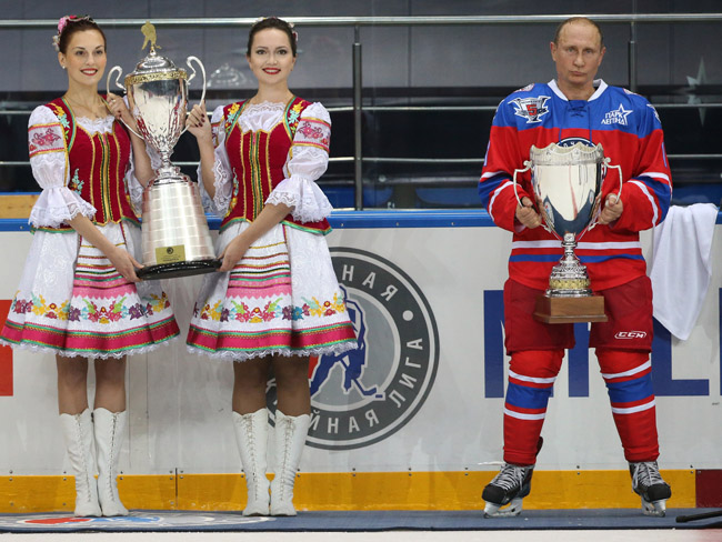 Vladimir Putin Plays Ice Hockey On His 63rd Birthday