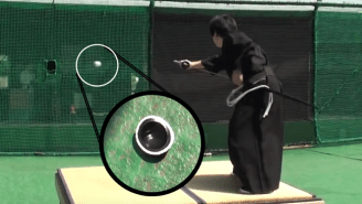 Here’s What It Looks Like When You Take A Samurai Sword To A 100 MPH Baseball
