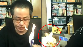 Watch This Guy Accidentally Set His Apartment On Fire In The Middle Of A Livestream