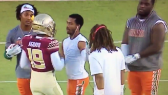 Watch Miami Players Bully Florida State’s Kicker Before The Game