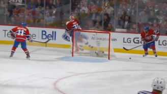 And Now, Here Is Goaltender Carey Price Delivering A Great Body Check