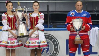 Vladimir Putin Threw Himself A Hockey-Themed Birthday, Then Gave Himself A Trophy