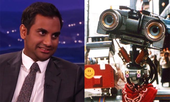 WATCH Aziz Ansari Confront 'Short Circuit' Star Johnny Five On 'Conan'