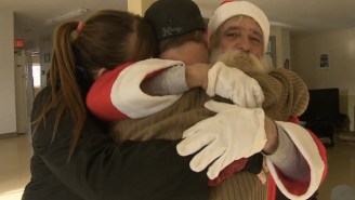 A Homeless Santa Claus Receives His Christmas Present Extra Early