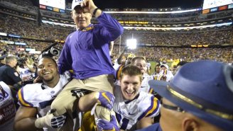 Les Miles Managed To Save His Job With A Big Win Over Texas A&M