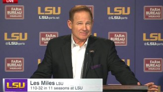 Les Miles Doesn’t Seem Too Worried About The Rumors Of Him Getting Fired
