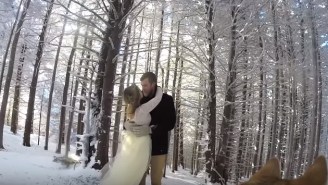 A Couple’s Dog Captured Their Beautiful, Snowy Wedding On A GoPro