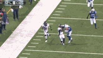 Here’s The Colts Punter Laying A Huge Hit On A Blocker During A Return Touchdown
