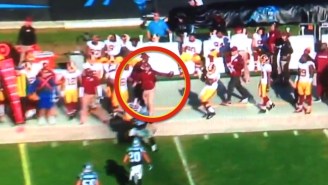 Watch Redskins Coach Jay Gruden Make An Unreal One-Handed Catch On The Sidelines