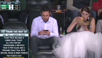 This Woman Went To A Hockey Game In Her Wedding Dress And Ate A Big Ol’ Burger