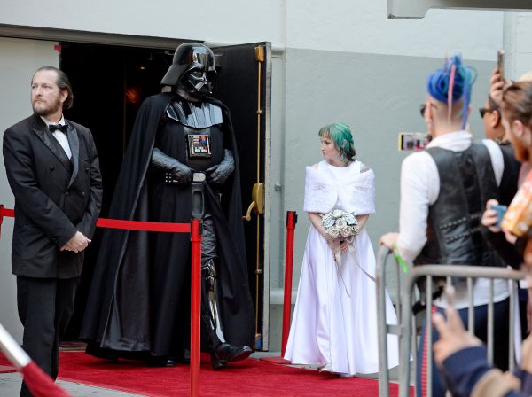Two "Star Wars" Fans Get Married In The Forecourt Of The TCL Chinese Theatre