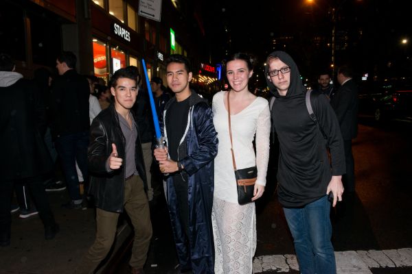 Fans Line Up To Watch "Star Wars: The Force Awakens" In New York City