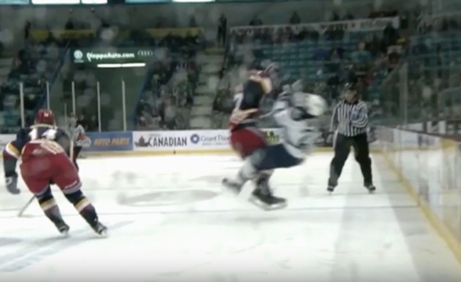 Watch An Absolutely Devastating Body Check Spark A Hockey Line Brawl