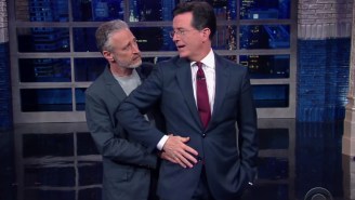 Jon Stewart continues his surprise reunion tour on ‘The Late Show’