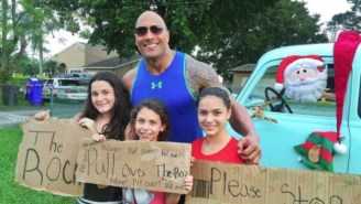 The Rock Made A Christmas Wish Come True For These Fans On A Roadside
