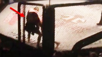 Watch These MMA Fighters Fall Out Of The Cage During Their Match