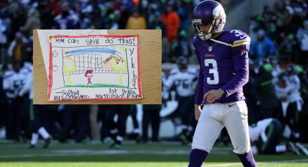 First-graders write inspiring letters to Vikings kicker Blair