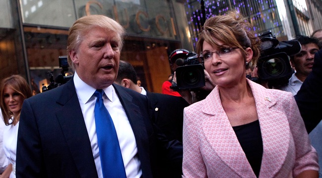 Sarah Palin Meets With Donald Trump In New York During Her Bus Tour