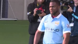 Kevin Hart Takes Shots Against A Soccer Goalkeeper With The Same Last Name