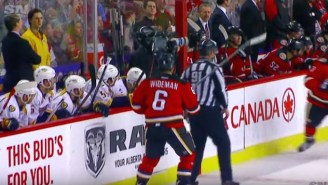 The Flames’ Dennis Wideman Might Be In Hot Water After Hospitalizing A Linesman With A Cross-Check