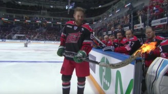 This Russian Hockey Player Lit His Stick On Fire For A Shootout Attempt