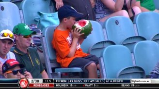 A Boy Scarfed An Entire Watermelon At A Cricket Game And Became A National Hero