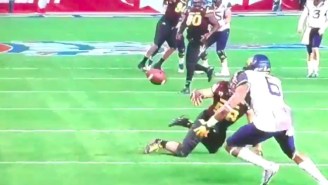 The Cactus Bowl Featured A Wild Juggling Catch Between Three Players