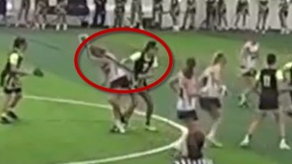Watch This Women’s Lacrosse Player Repeatedly Use Her Stick As A Weapon