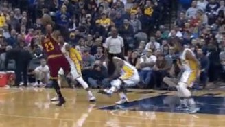 LeBron James Drops Jordan Hill To The Floor And Drills A One-Footed Fadeaway