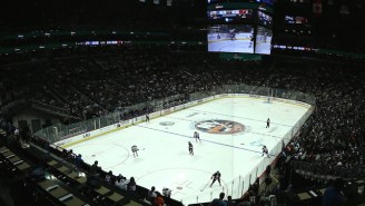 The Barclays Center Tells Fans With Obstructed Views To Watch The Game On Their Mobile Phone