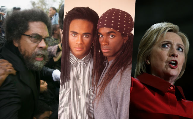 cornel west compares hillary clinton to milli vanilli