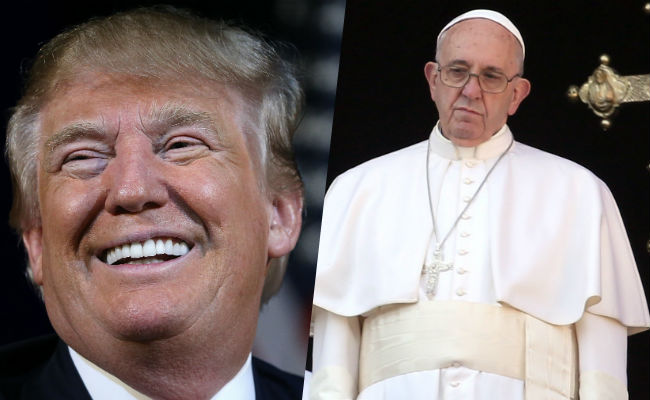 donald trump pope francis fight