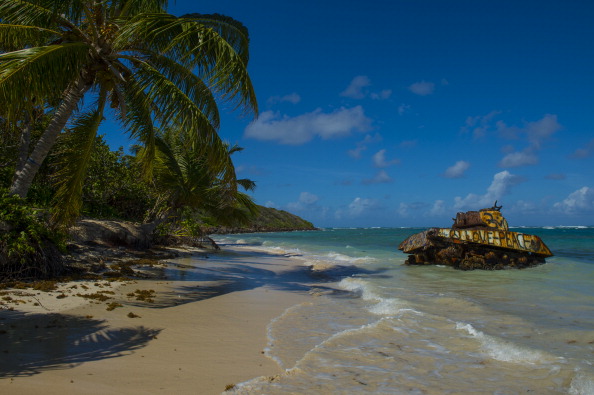 CULEBRA, PR - DECEMBER 6: An old military tank once used as tar - pictures of best beaches in the world