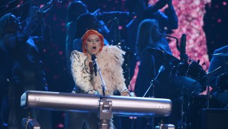 Lady Gaga rocked her Starman look for the Grammys David Bowie tribute